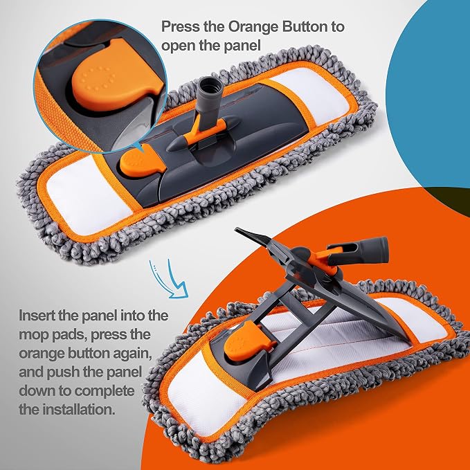 Mops for Floor Cleaning with 3 Different Washable Pads and Extendable 55” Long - Image 8