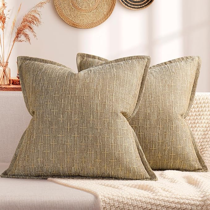 ZWJD Pillow Covers 22x22 Set of 2 Soft Polyester Textured Pillow Covers by ZWJD