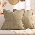 ZWJD Pillow Covers 22x22 Set of 2 Soft Polyester Textured Pillow Covers by ZWJD