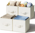 4 Pack Foldable Fabric Closet Storage Bins, 11Inch Organizer Cubes by LaySpace-YourRoomOrganizer