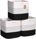 NaturalCozy Storage Cubes 11 Inch Cotton Rope Woven Baskets by NaturalCozy