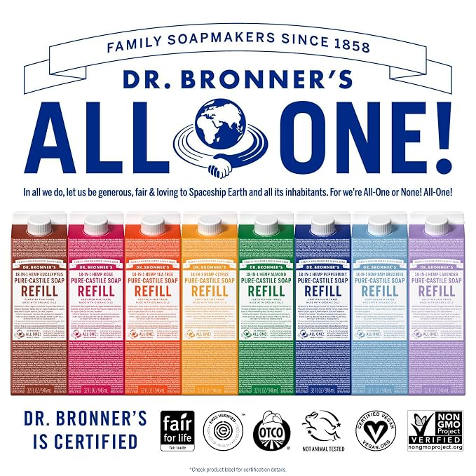 Dr. Bronner's Magic Soap-Pure-Castile Liquid Soap Refill-Regenerative Organic - Image 3