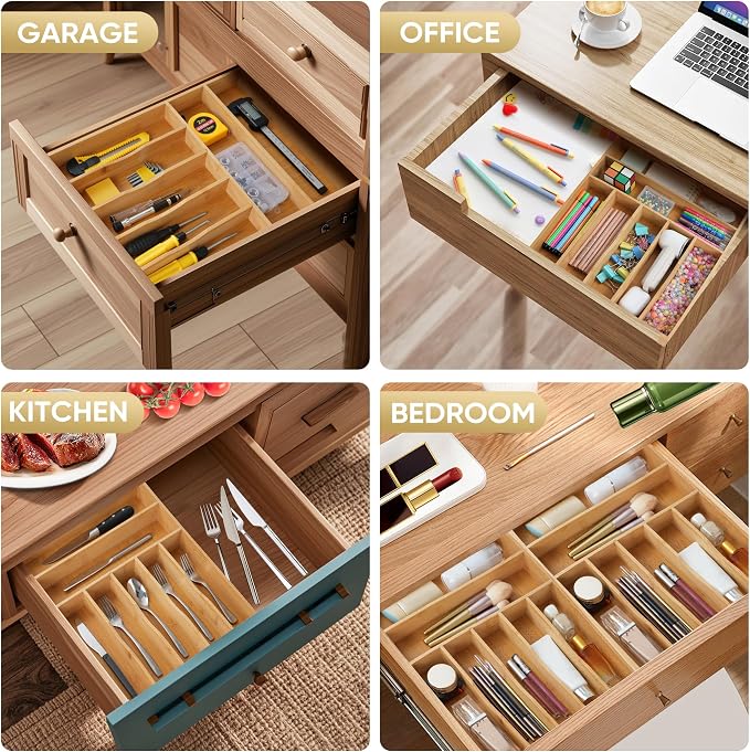 Silverware Organizer, 12.5 Inch Utensil Organizer Kitchen Drawer Organizer - Image 6