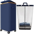 Laundry Hamper with Wheels, 29 Gal Laundry Basket with lid Rolling Clothes by Wuevu