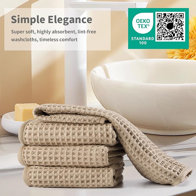 Microfiber Waffle Face Towels, 2 Pieces, Fast Drying, Lint Free - Image 6