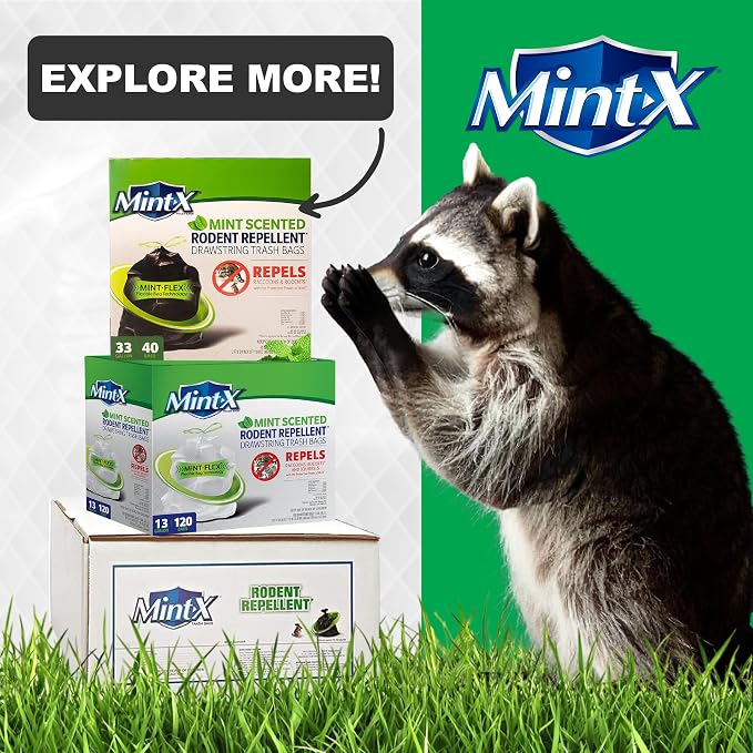 Mint-X MintFlex Rodent Repellent Trash Bags, Tall Kitchen Drawstring Bags - Image 6