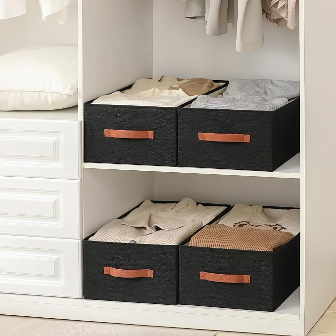 linen closet organizers and storage, 3 Pack Large Storage Baskets, Clothing - Image 4