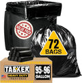 95 Gallon Trash Bags Heavy Duty | Mega-Value Pack 72 Bags | Extra Large Black by Tasker