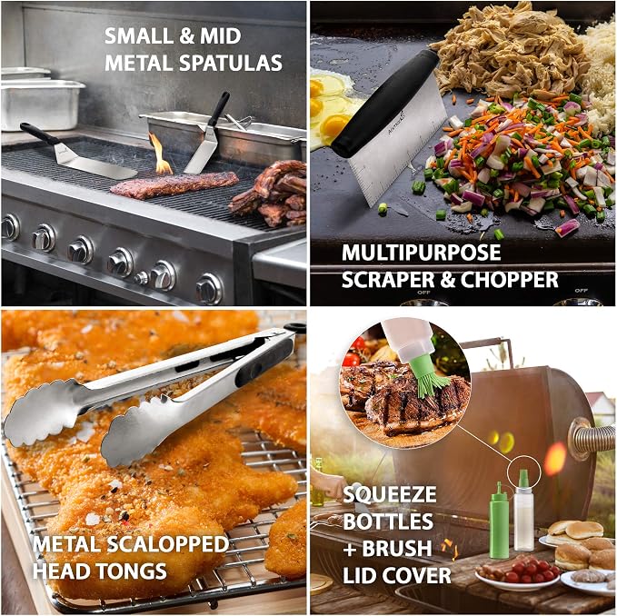 Metal Spatula Set Stainless Steel and Scraper - Image 2