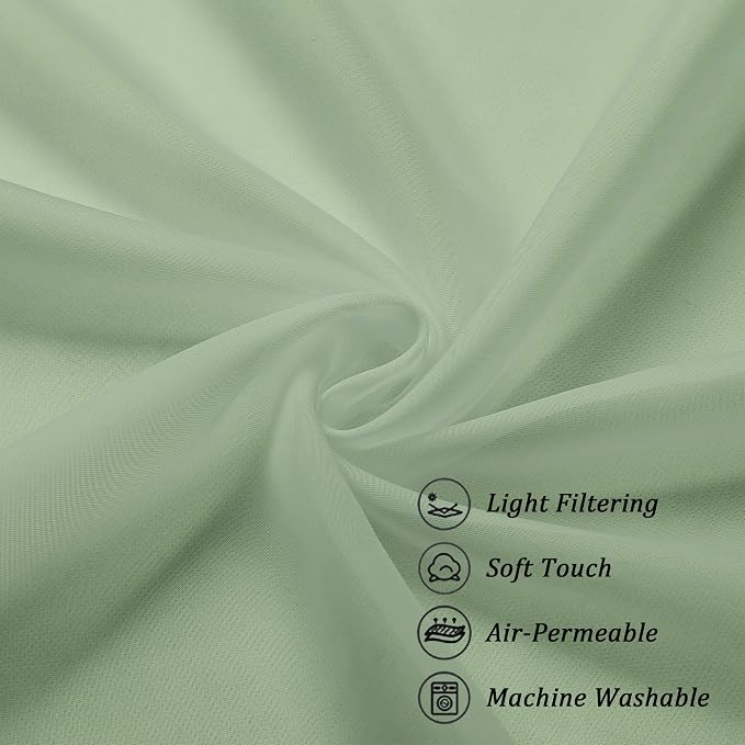 Chyhomenyc Living Room Sheer Curtains 96 Length 2 Panels Set - Image 8