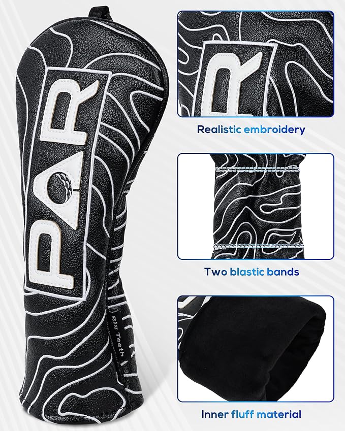 Big Teeth Golf Club Covers Full Set Driver Headcover Fairway Wood Hybrid Golf - Image 4