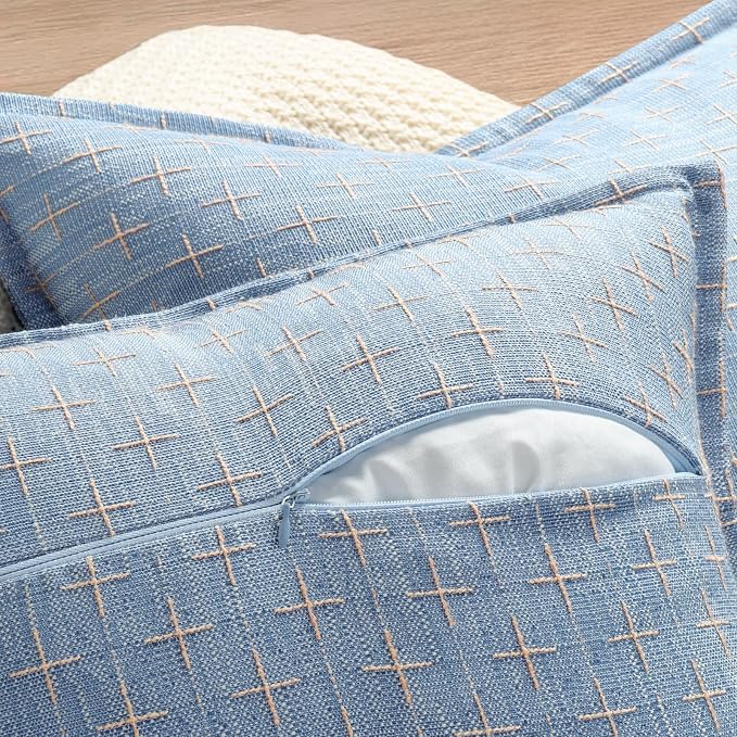 ZWJD Pillow Covers 20x20 Set of 2 Soft Polyester Textured Pillow Covers - Image 3