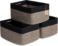 NaturalCozy Storage Baskets 16.8”x13”x7.6” Cotton Rope Woven Baskets by NaturalCozy