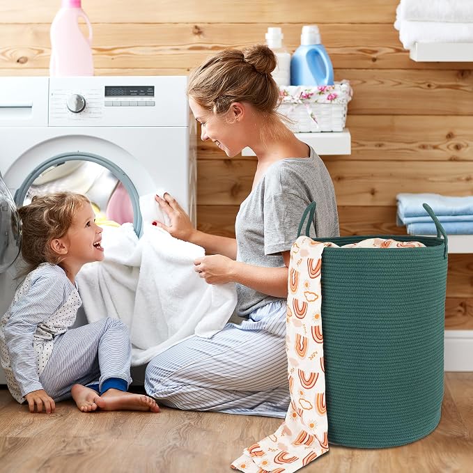Cotton Rope Laundry Basket Hamper - Image 4