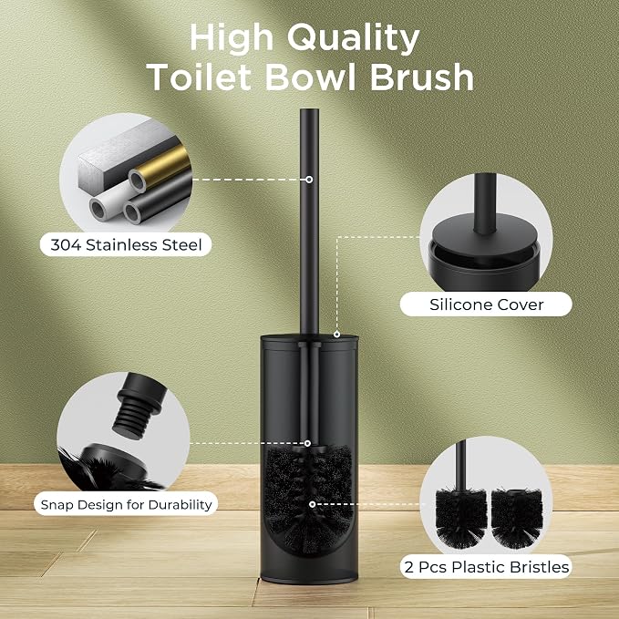 Toilet Brush and Holder Set, Toilet Bowl Brush - Image 3