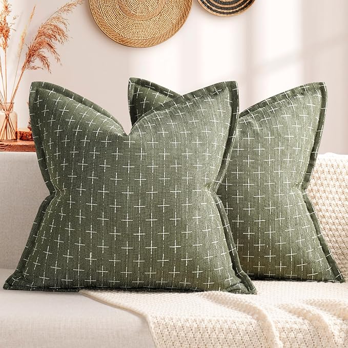 ZWJD Pillow Covers 16x16 Set of 2 Soft Polyester Textured Pillow Covers by ZWJD