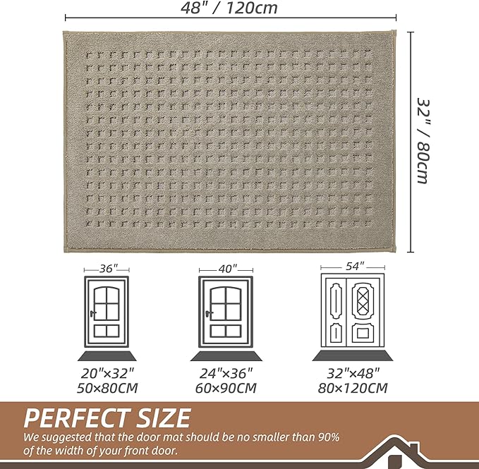 BEQHAUSE Waffle Door Mats Indoor 32"x48", Dog Mat - Image 2