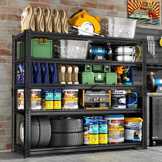 Storage Shelves Heavy Duty, 5-Tier Adjustable Metal Industrial Utility Shelf - Image 2