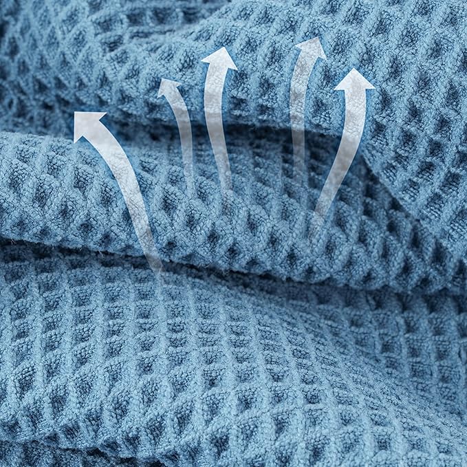 Microfiber Waffle Face Towels, 2 Pieces, Fast Drying, Lint Free - Image 2