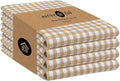 Native Fab Beige Gingham Kitchen Dish Towels 4 Pack 16"x26" by NativeFab