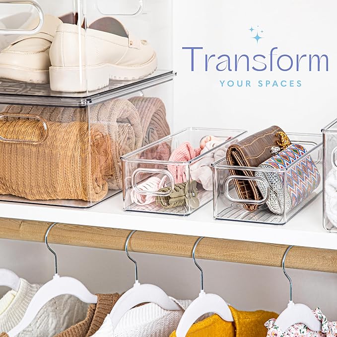 Plastic Food Storage 4 Pack Clear Container Bin - Image 2