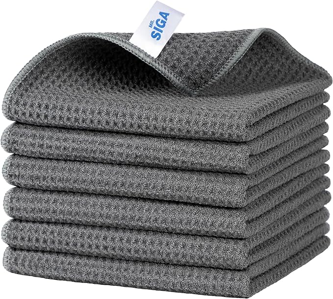 MR.SIGA Waffle Pattern Cleaning Cloths, Reusable Absorbent Microfiber Cleaning by MRSIGA