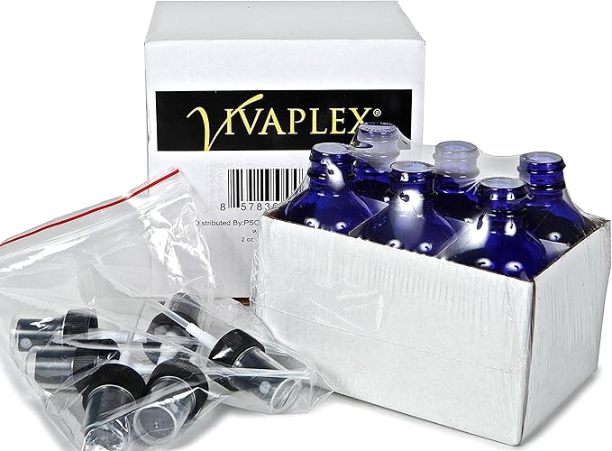 Vivaplex 6, Cobalt Blue, 2 oz Glass Bottles, - Image 3