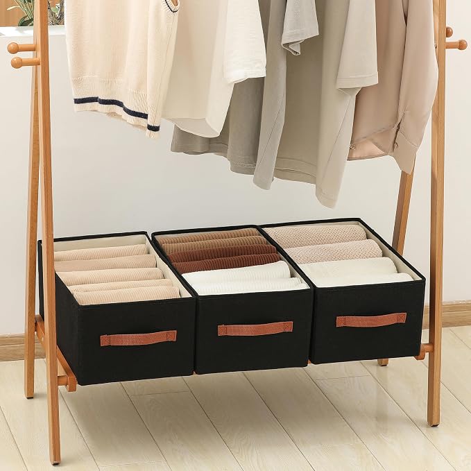 linen closet organizers and storage, 3 Pack Large Storage Baskets, Clothing - Image 9