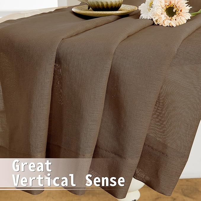 Tollpiz Sheer Door Curtains Closet Linen Textured Curtain Sheers Doorway Light - Image 6