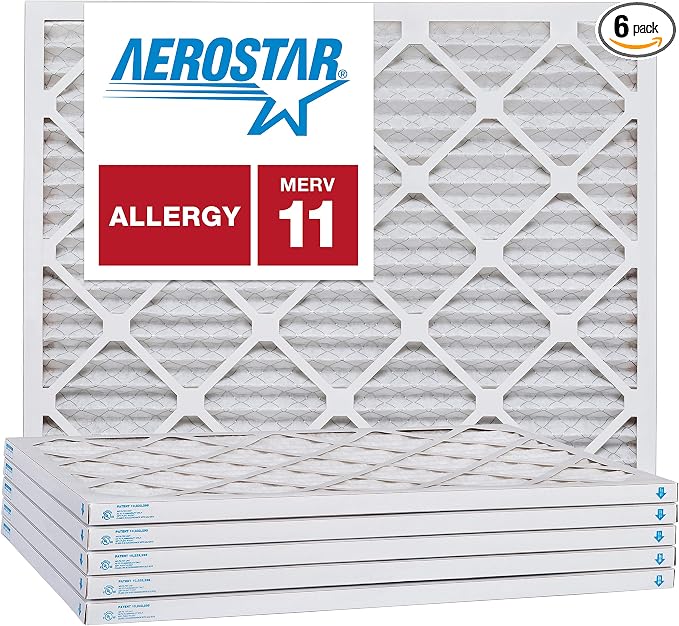 Aerostar 12x30x1 MERV 11 Pleated Air Filter, AC Furnace Air Filter, 6 Pack by AirFiltersDelivered
