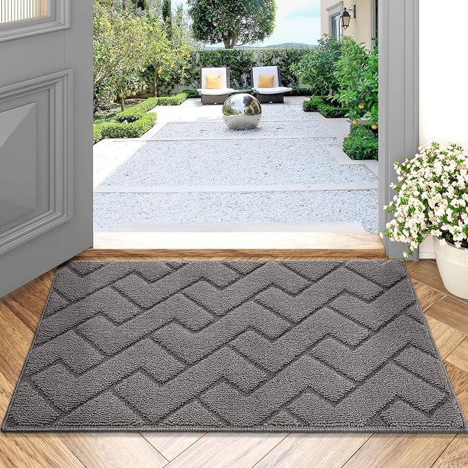 hicorfe Dirt Trapper Indoor Doormat, Non Slip Backing Washable Door Mats by Hicorfe