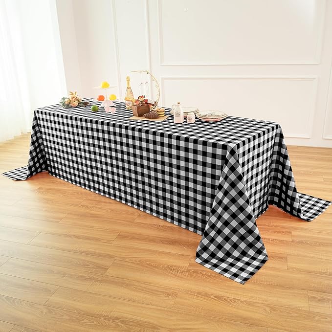 Classic Gingham Buffalo Tablecloth Fabric by Essifunia