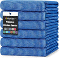 Homaxy Premium Kitchen Towels, Large Cotton Kitchen Hand Towels, Flat and Terry by Homaxy