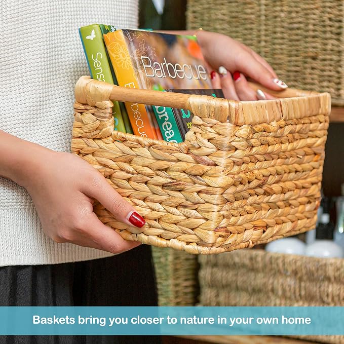 Small Wicker Baskets for Organizing Bathroom, Hyacinth Baskets for Storage - Image 7