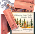 Cedar Blocks for Clothes Storage -25 pcs- Hanging Cedar Planks, Natural Closet by VIVENZIA