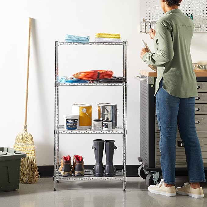 Amazon Basics 4-Shelf Adjustable, Storage Shelving Unit, Steel Organizer Wire - Image 9