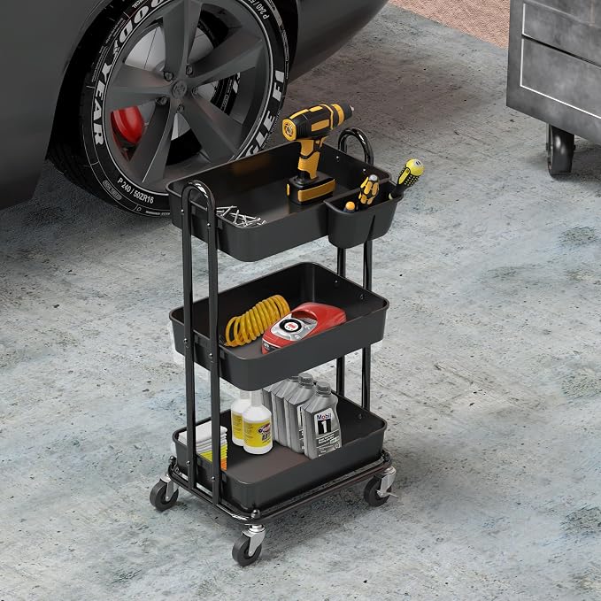 Simple Houseware 3-Tier Multifunctional Rolling Utility Cart - Image 6