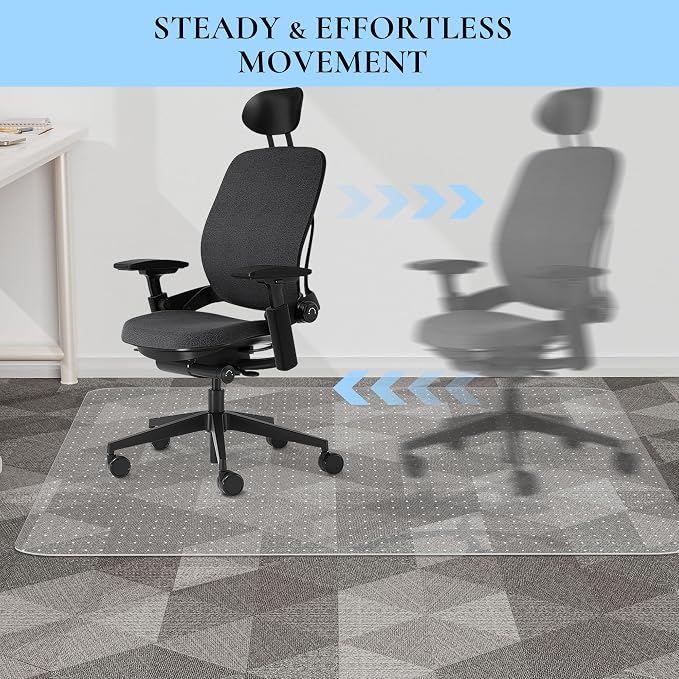 Office Chair Mat for Low Pile Carpet, Studded Carpet Floors Protector Mat for - Image 5