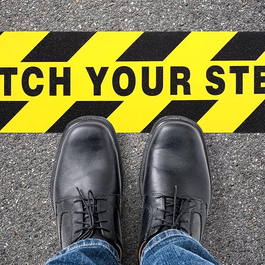 Boao 24 Pieces Watch Your Step Stickers Sign 6 x 24 Inch Caution Watch Your - Image 5