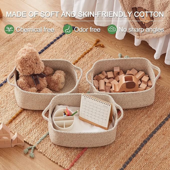 OIAHOMY Cotton Rope Baskets, Woven Baskets - Image 6