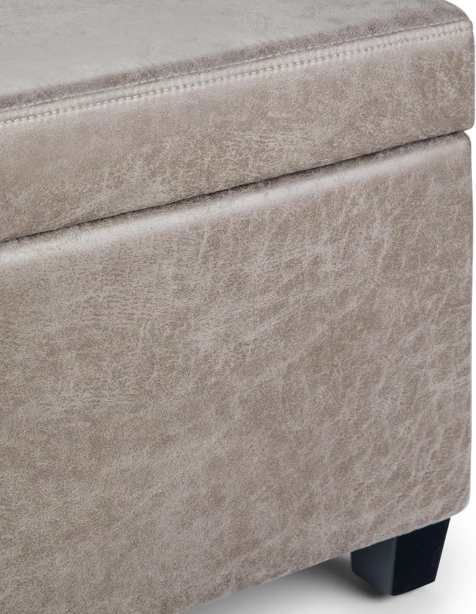 SIMPLIHOME Avalon 48 inch Wide Contemporary Rectangle Storage Ottoman Bench in - Image 9