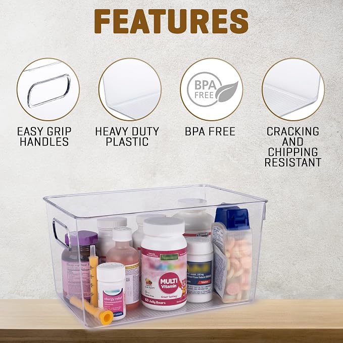Clear storage organizer bins, Kitchen Cabinet Organizers and Storage Baskets - Image 3