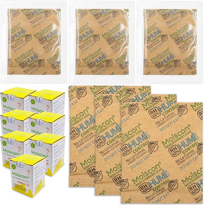 62% Size 8 Two-Way Humidity Control Packs, 105 Pack 8 Gram by Wisesorb