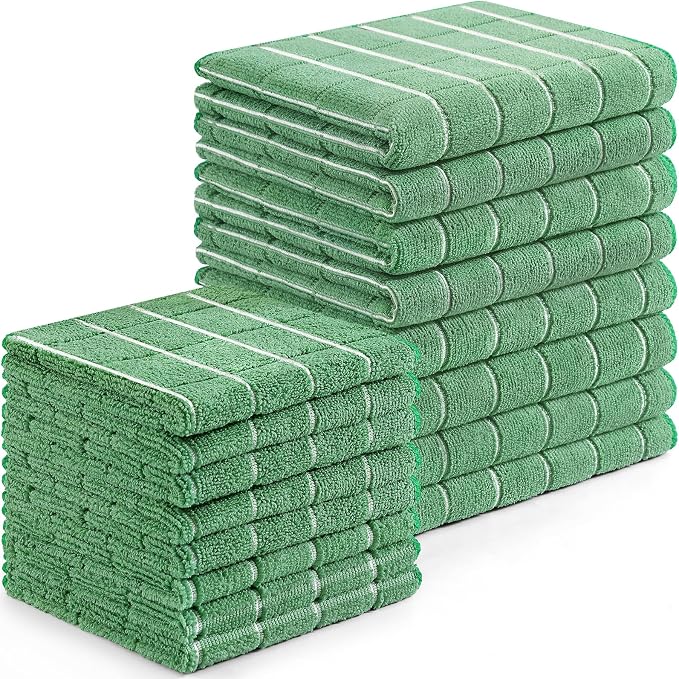 Homaxy Microfiber Kitchen Towels and Dishcloths Set, 16 Pack Soft and Absorbent by Homaxy