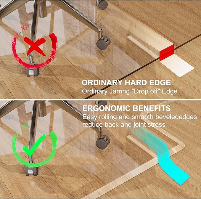 Beveled Edge Irregular Office Chair Mat - Image 3