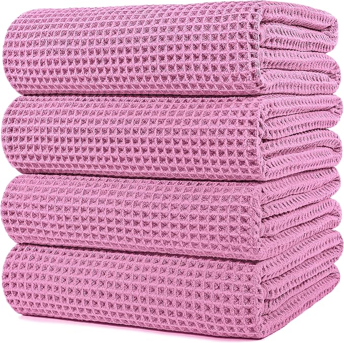 POLYTE Microfiber Oversize Quick Dry Lint Free Bath Towel, 60 x 30 in, 4 Pack by Polyte