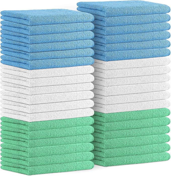 Avalon Towels Microfiber Cleaning Cloths Value Pack of 36 Size 16" x 16" by AvalonTowels