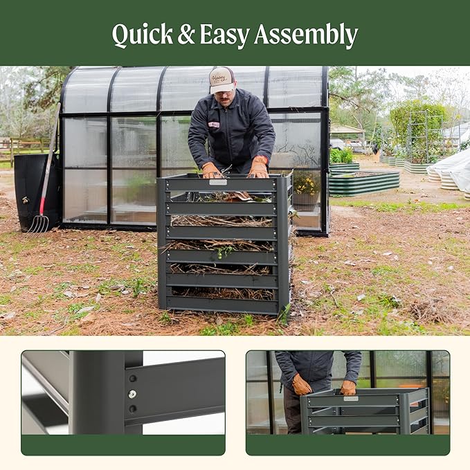 Vego Garden 32" Tall Modular Compost Bin 90" x 30" x 32" - Image 5