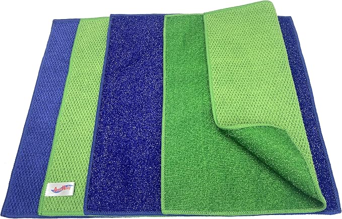 Microfiber Scrub Dish Cleaning Cloth, Non-Scratch, Reusable & Durable by AccoHolly