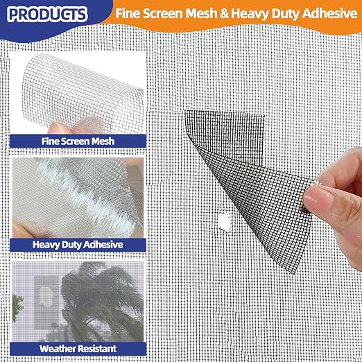KING MOUNTAIN Black Window Screen Repair Tape, 3inX35FT Heavy Duty Screen - Image 4